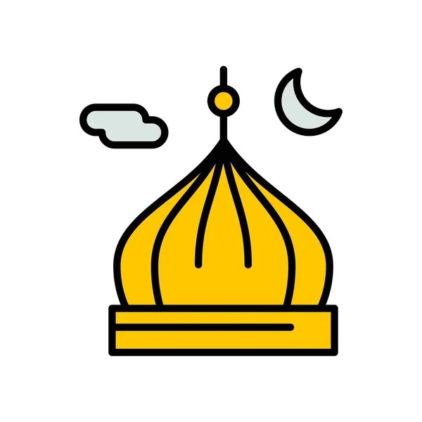Ramadan icons. Muslim islam prayer and ramadan kareem thin line