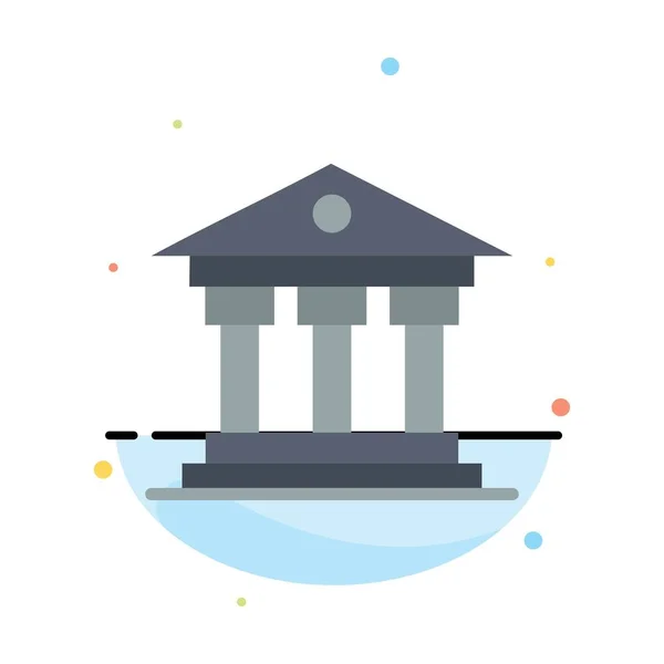은행, 기관, 돈, 아일랜드의 추상적 인 평평 한 색상 아이콘 템플 — 스톡 벡터