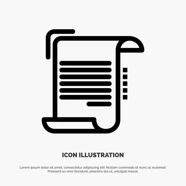 Document, Report, Note, Paper, Vector Line Icon — стоковый вектор
