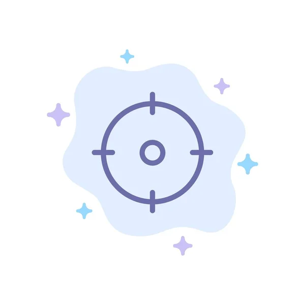 Archer, Target, Goal, Aim Blue Icône sur fond de nuage abstrait — Image vectorielle