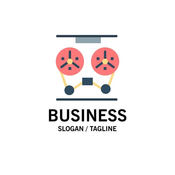 Ljud, spelare, spela in, inspelare, Reel Business logo mall. Fl — Stock vektor