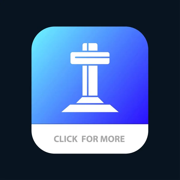 Cristianismo, cruz, Pascua Mobile App Button. Android e IOS G — Vector de stock