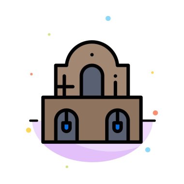 Bina, Noel, Kilise, Paskalya Soyut Düz Renk Simgesi Tem