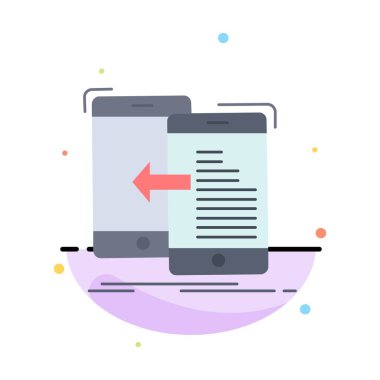 veri, transfer, mobil, yönetim, Düz Renk Simge Vektörtaşı