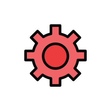 Ayar, Dişli, Arayüz, Kullanıcı Düz Renk Simgesi. Vektör simgesi yasağı