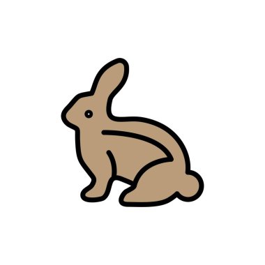 Bunny, Paskalya, Paskalya Bunny, Tavşan Düz Renk Simgesi. Vektör ico