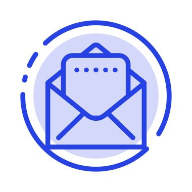 Belge, posta mavi noktalı çizgi çizgisi simgesi