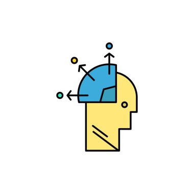 Kullanıcı, Man, Zihin Programlama, Sanat Düz Renk Simgesi. Vektör simgesi b