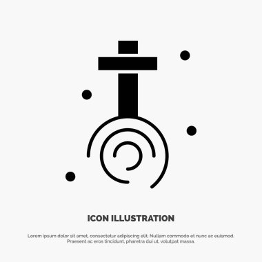 Kutlama, Hıristiyan, Haç, Paskalya katı Glyph Simge vektör