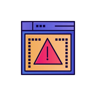 Bilgisayar, Kodlama, Hata Düz Renk Simgesi. Vektör simgesi afiş Te
