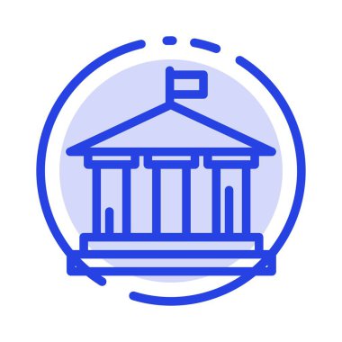 Banka, Bayrak, Amerikan, Abd Mavi Noktalı Çizgi Simgesi