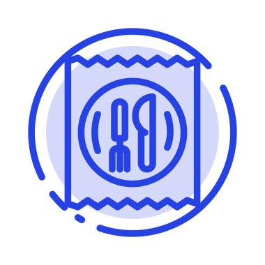 Öğle Yemeği, Otel, Bıçak, Masa Mavisi Noktalı Çizgi Simgesi