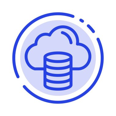 Bulut, Bilgisayar, Para, Dolar Mavi Noktalı Çizgi Hattı Simgesi