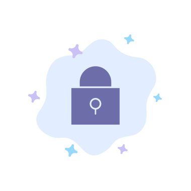 Twitter, Kilit, Soyut Bulut Arka Plan Üzerinde Kilitli Mavi Simge