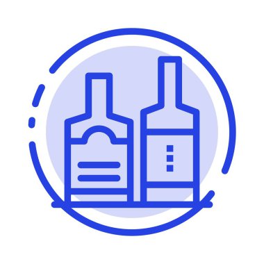 Alkol, İçecek, Şişe, Şişe Mavi Noktalı Satır Simgesi