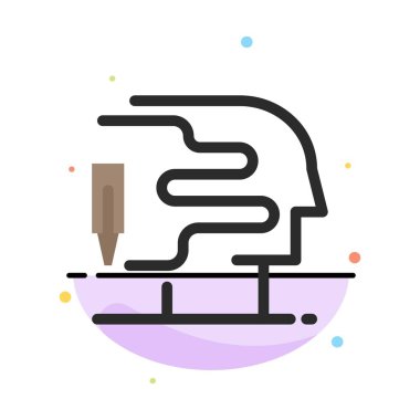 İnsan, Baskı, Büyük Think Soyut Düz Renk Simgesi Şablonu