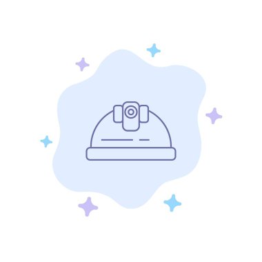 Kask, mühendis, bina, Inşaat mavi simge soyut C