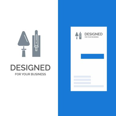 Trowel, Brickwork, Construction, Masonry, Tool Grey Logo Design vector