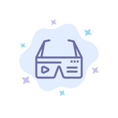 Bilgisayar, Bilgisayar, Dijital, Gözlük, Abstr Google Blue Icon