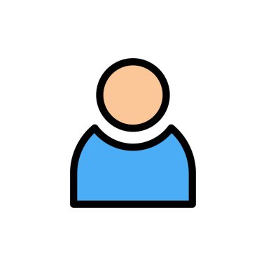 Avatar, Kullanıcı, Temel Düz Renk Simgesi. Vektör simgesi afiş Templat