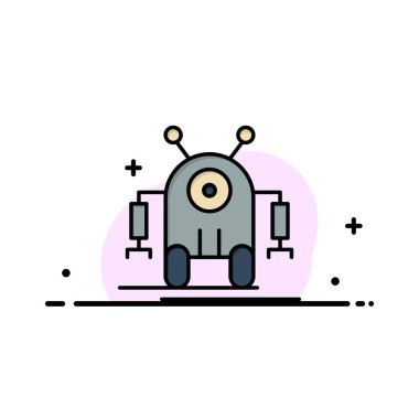 İnsan, Robotik, Robot, Teknoloji İş Düz Hat Dolu Ico