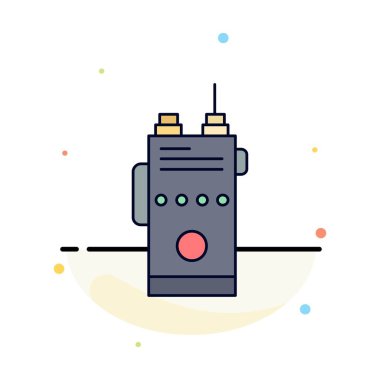 walkie, talkie, iletişim, radyo, kamp Düz Renk Simge Ve