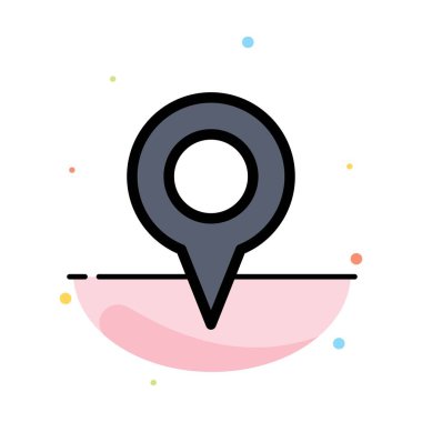 Coğrafi konum, Konum, Harita, Pin Soyut Düz Renk Simgesi Templa