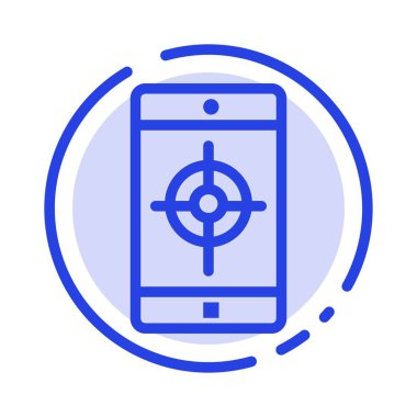 Uygulama, Mobil, Mobil Uygulama, Hedef Mavi Noktalı Çizgi Simgesi