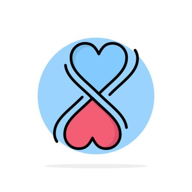 Kalp, Sekiz, Tipografi Soyut Daire Arka Plan Düz renk I