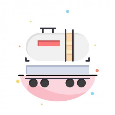 Kamyon, Damper, Yağ, İnşaat Soyut Düz Renk Simge Templa