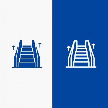 Merdiven, Asansör, Elektrik, Merdiven Hattı ve Glifler Katı simgesi Mavi