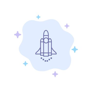 Başlat, Başlat, Pazarlama, Soyut Bulut Arka Plan Üzerinde Mavi Simge Teşvik