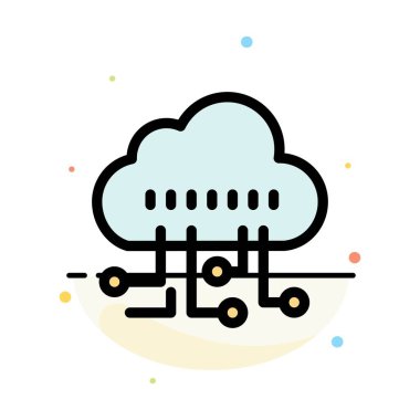 Veri, Yönet, Teknoloji Soyut Düz Renk Simgesi Şablonu