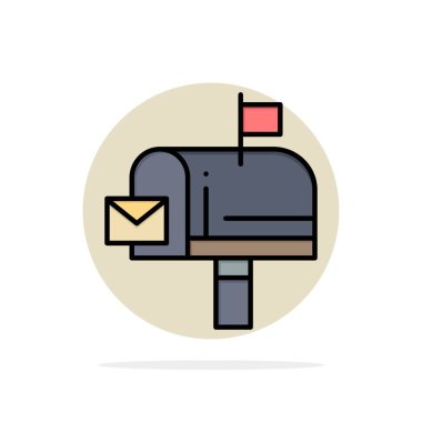 Posta, Kutu, Mesaj, E-posta Soyut Daire Arka Plan Düz renk 