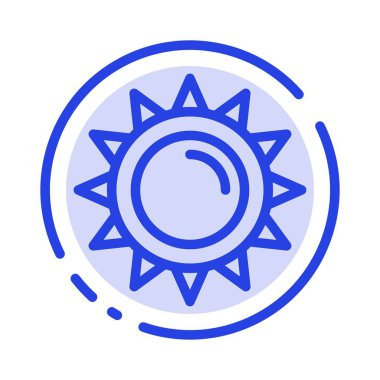 Güneş, Parlaklık, Işık, Bahar Mavisi Noktalı Çizgi Simgesi