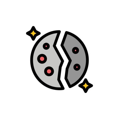 Astronomi, Yok, Galaksi, Gezegen, Uzay Yassı Renk Simgesi. Ve