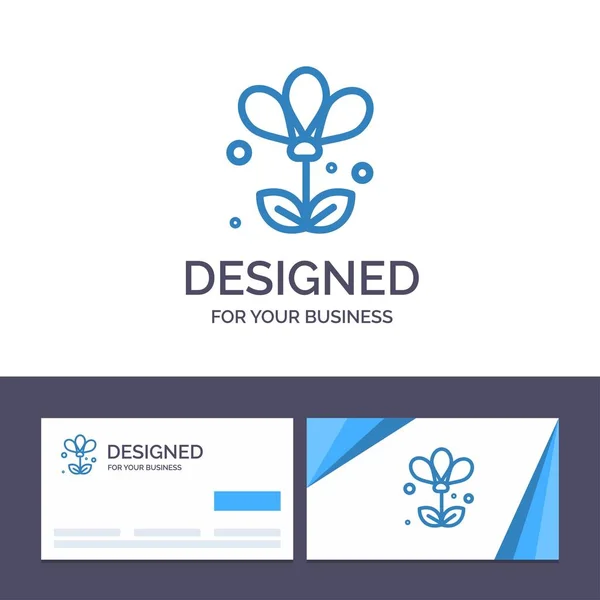 Kreative Visitenkarte und Logo-Vorlage Blume, Blumen, Natur, — Stockvektor