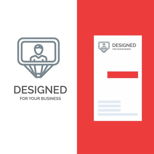 Utilisateur, Profil, Id, Connexion Gris Logo Design et Business Card Temp — Image vectorielle