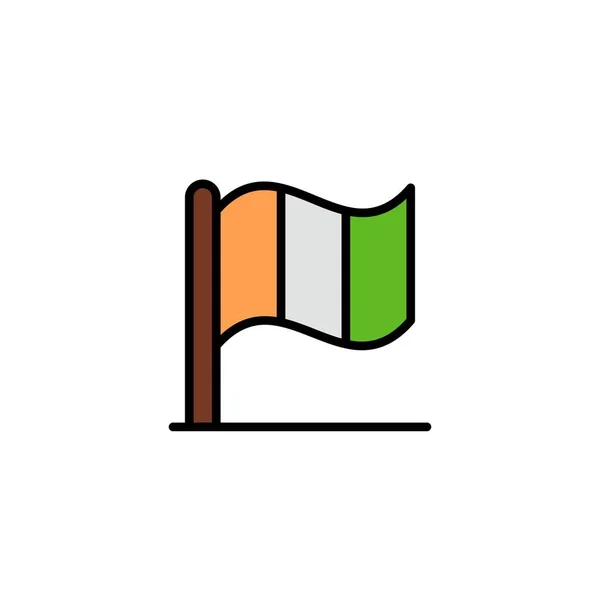 Drapeau, Irlande, modèle irlandais de logo d'entreprise. Couleur plate — Image vectorielle