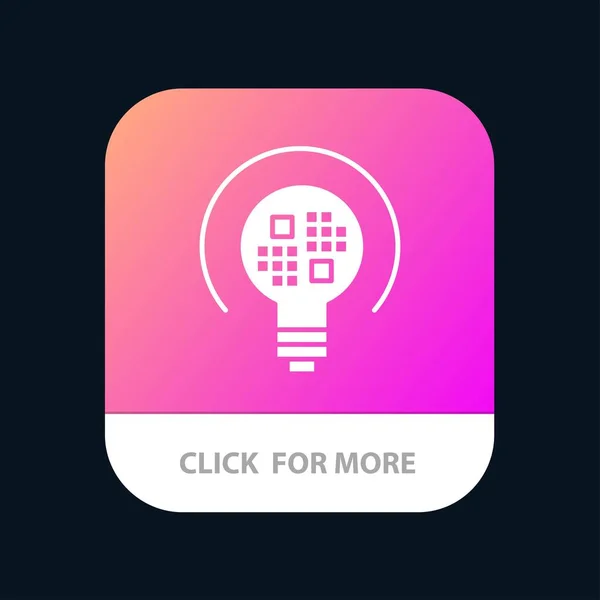 Data, Insight, Light, Bulb Mobile App Button. Android și IOS Gl — Vector de stoc