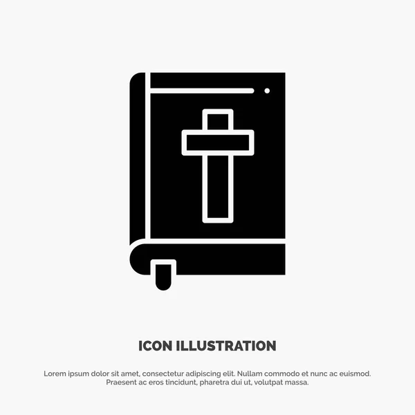 Bible, Livre, Pâques, Religion solide Glyphe Icône vecteur — Image vectorielle