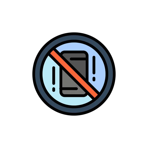 Avoid, Distractions, Mobile, Off, Phone  Flat Color Icon. Vector — Stock Vector
