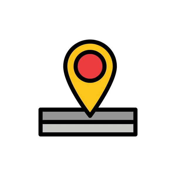 Mapa, Ubicación, Lugar Icono de Color Plano. Banner icono vectorial Templa — Vector de stock