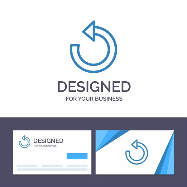 クリエイティブ名刺とロゴテンプレートの更新、リロード、回転 — ストックベクタ