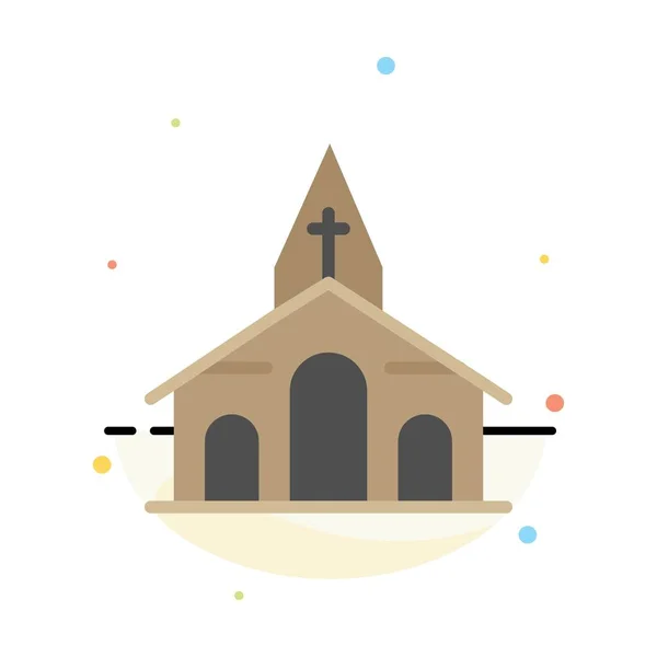 Gebouw, Kerstmis, kerk, voorjaar abstracte platte kleur icon tem — Stockvector