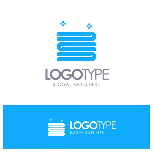 Limpiar, limpieza, toalla azul sólido logotipo con lugar para el eslogan — Vector de stock