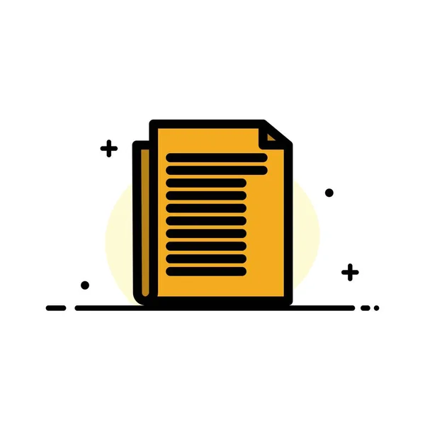 Dokument, Notiz, Bericht, Papier Geschäft flache Linie gefüllt Symbol ve — Stockvektor
