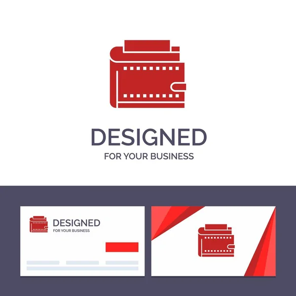 Δημιουργική επαγγελματική κάρτα και λογότυπο πρότυπο πορτοφόλι, μετρητά, οικονομικά, — Διανυσματικό Αρχείο