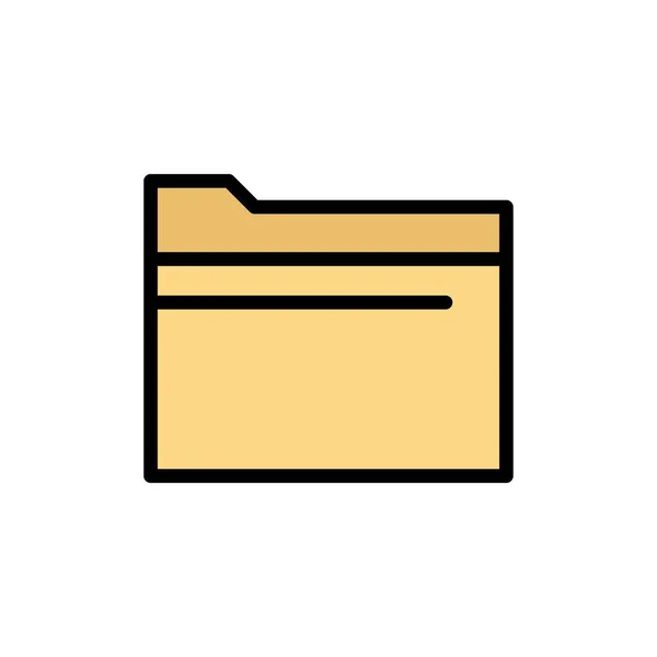 Cartella, File, Dati, Icona a colori piatta di archiviazione. Banner icona vettoriale — Vettoriale Stock