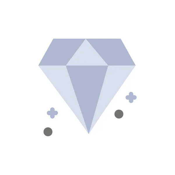 Diamond, Kanada, Jewel Flat Color Icon. Nápis - vektorová ikona — Stockový vektor
